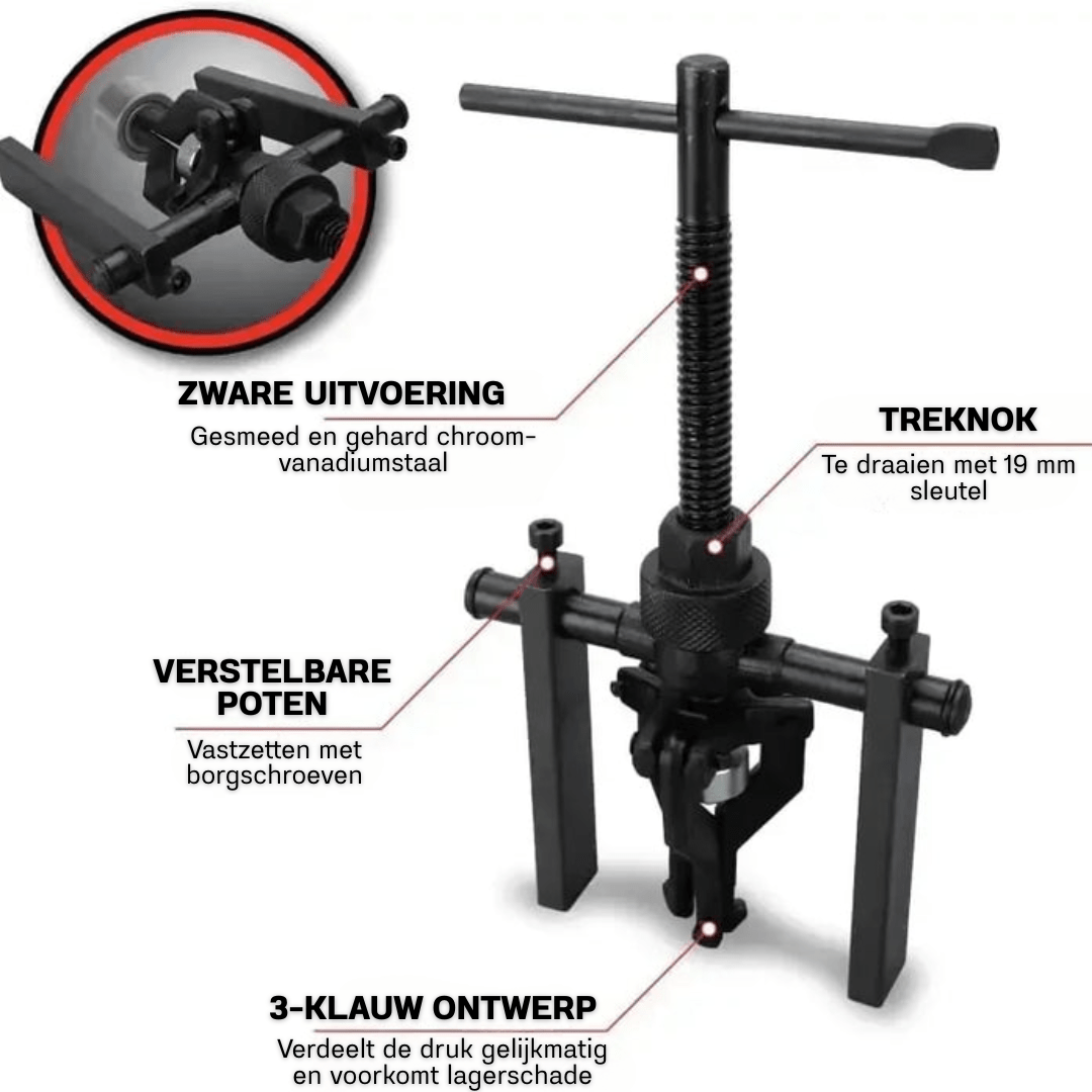 TriGrip Pro – Estrattore di Cuscinetti Interni a 3 Ganasce