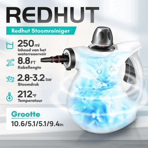 RedHut™ – Pulitore a vapore portatile con 12 accessori per cucina, bagno e casa
