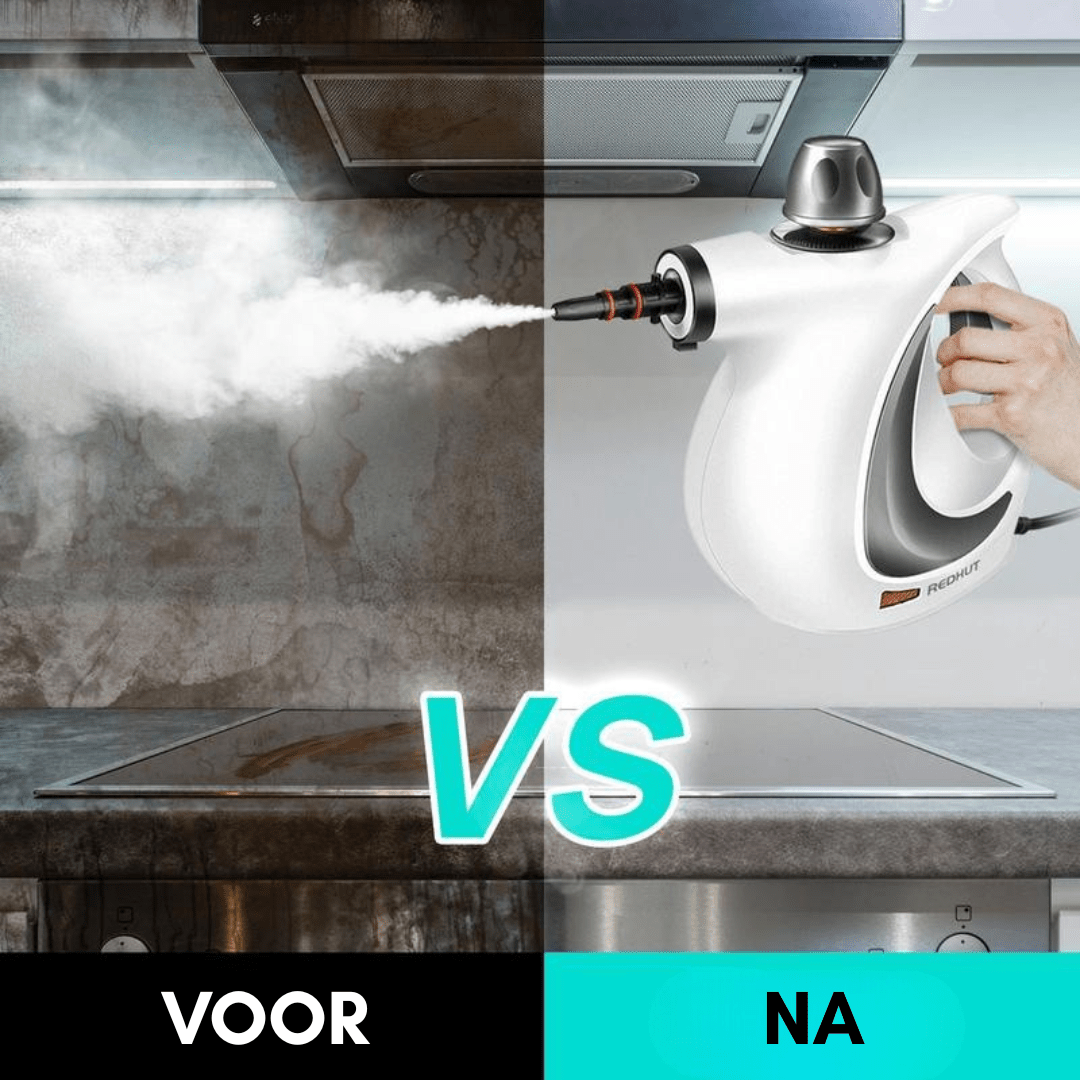 RedHut™ – Pulitore a vapore portatile con 12 accessori per cucina, bagno e casa