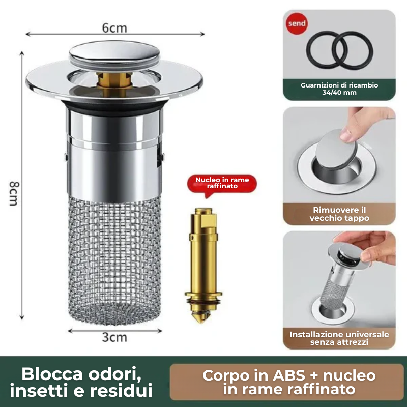 Drainix™ – Tappo Universale per Lavabo