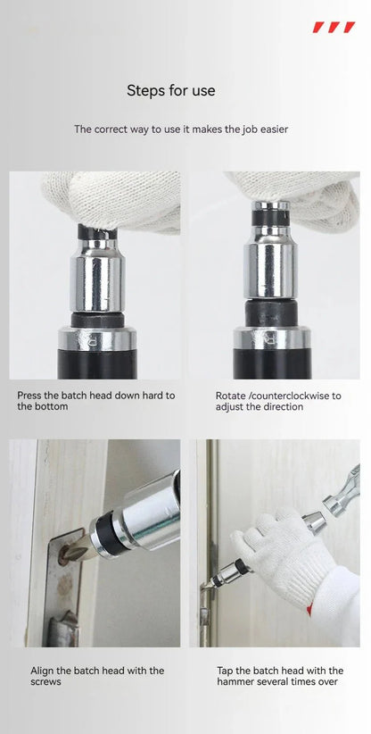 Cacciavite a Percussione Professionale con Punte