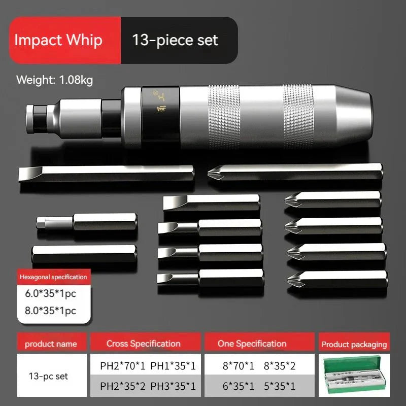 Professionele Slagschroevendraaier met Bits - Telune