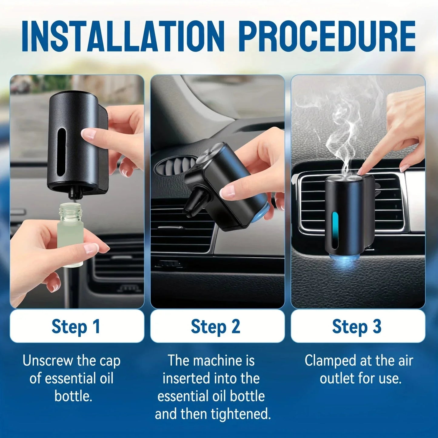 AiroMist™ – Diffusore Elettrico per Auto con LED & Ultrasuoni