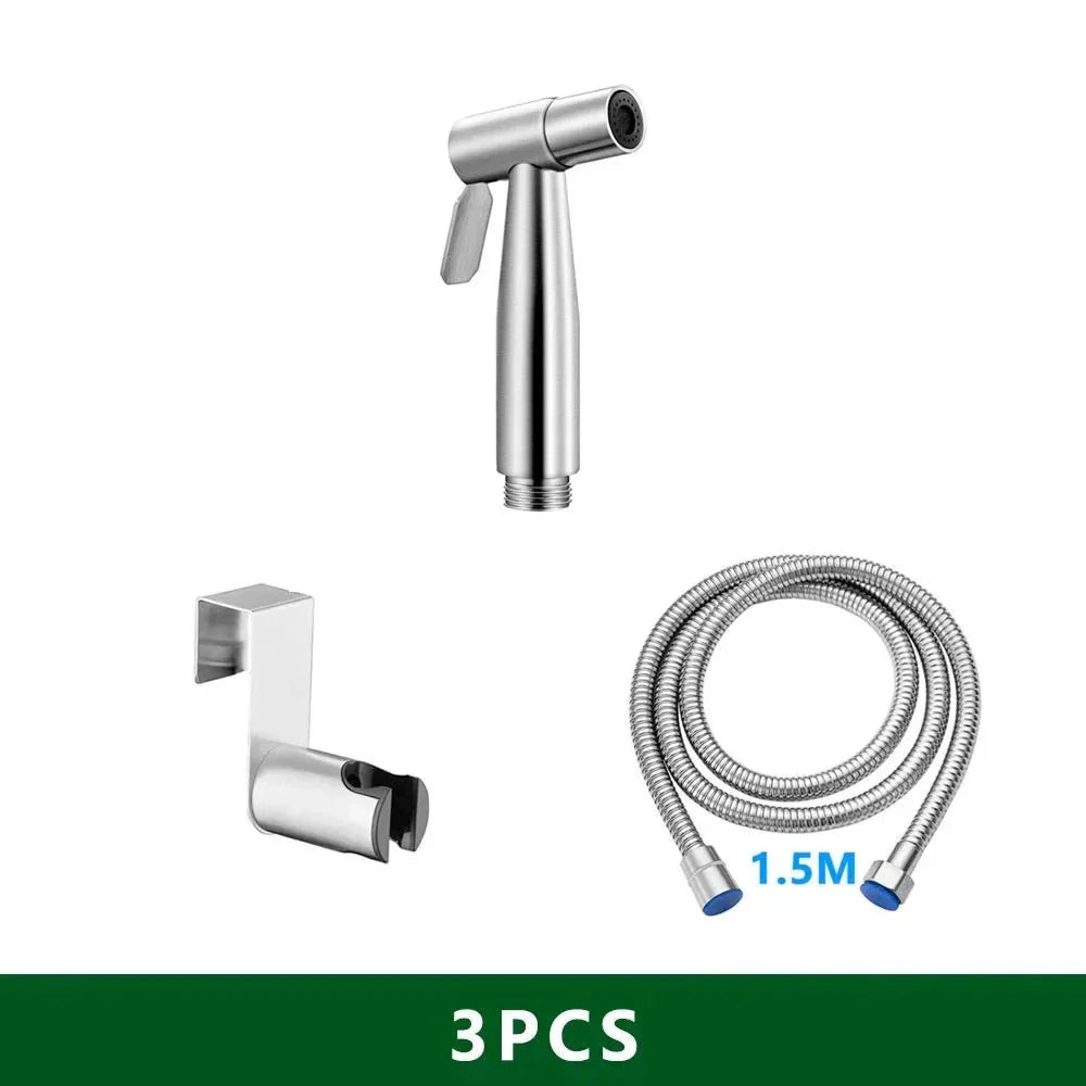 CleanJet™ – Handbidet Sproeikop - Set met Slang & T - Stuk - Telune