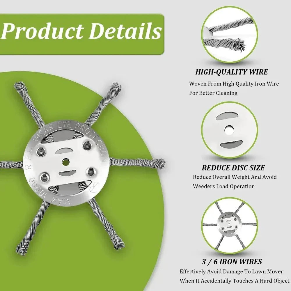 RustTrim™ – Testina a Spazzola in Acciaio per Erbacce & Muschio