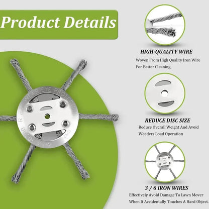 RustTrim™ – Testina a Spazzola in Acciaio per Erbacce & Muschio